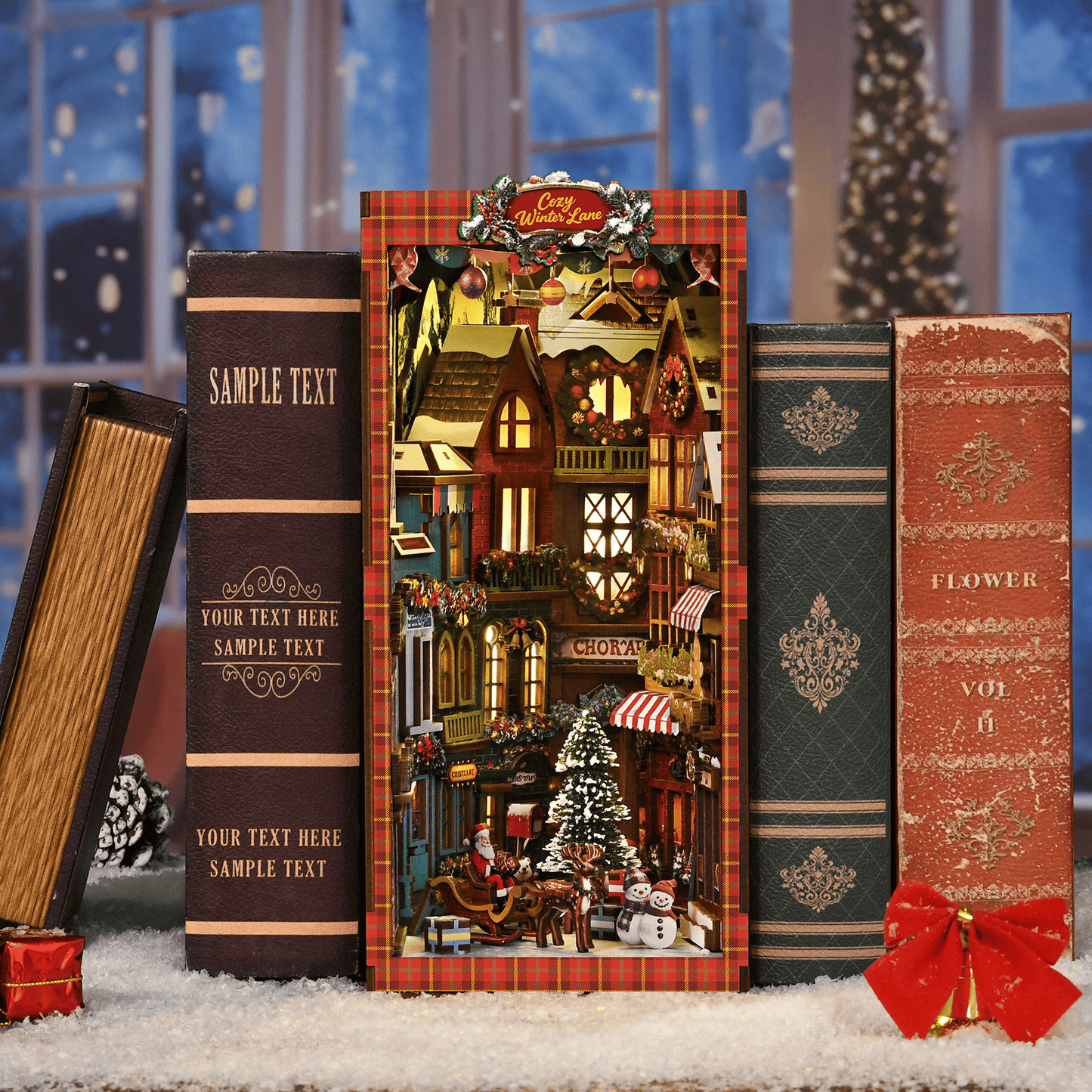 Book Nook Christmas Street Corner