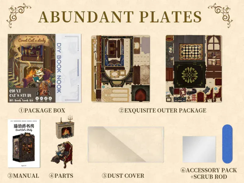 Book Nook Count Cat study