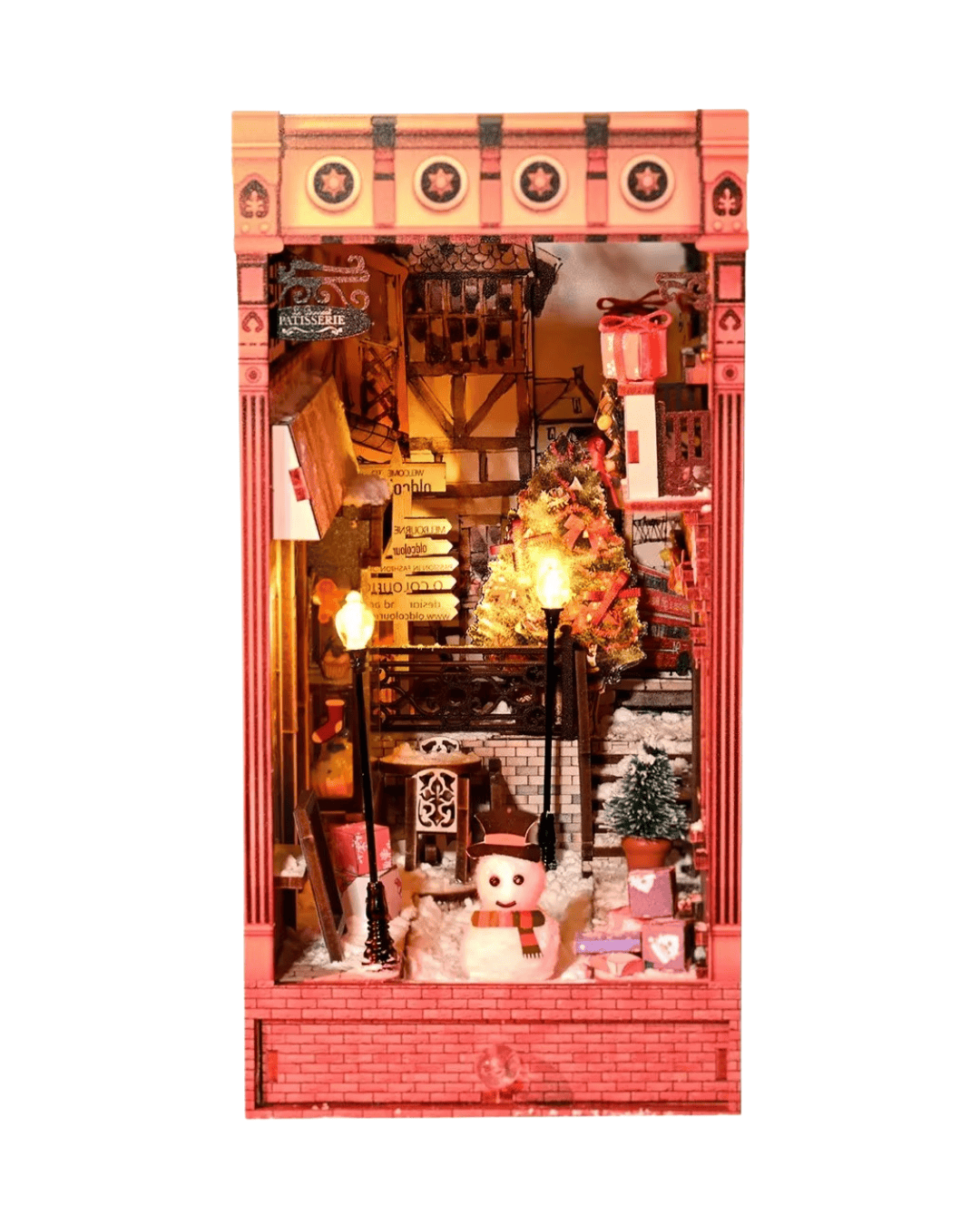 Book Nook Bustling Street Scene Wooden