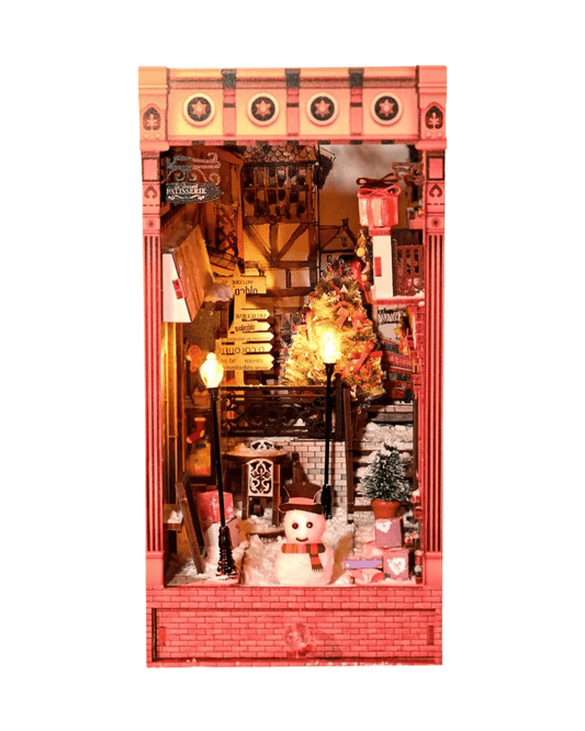 Book Nook Bustling Street Scene Wooden