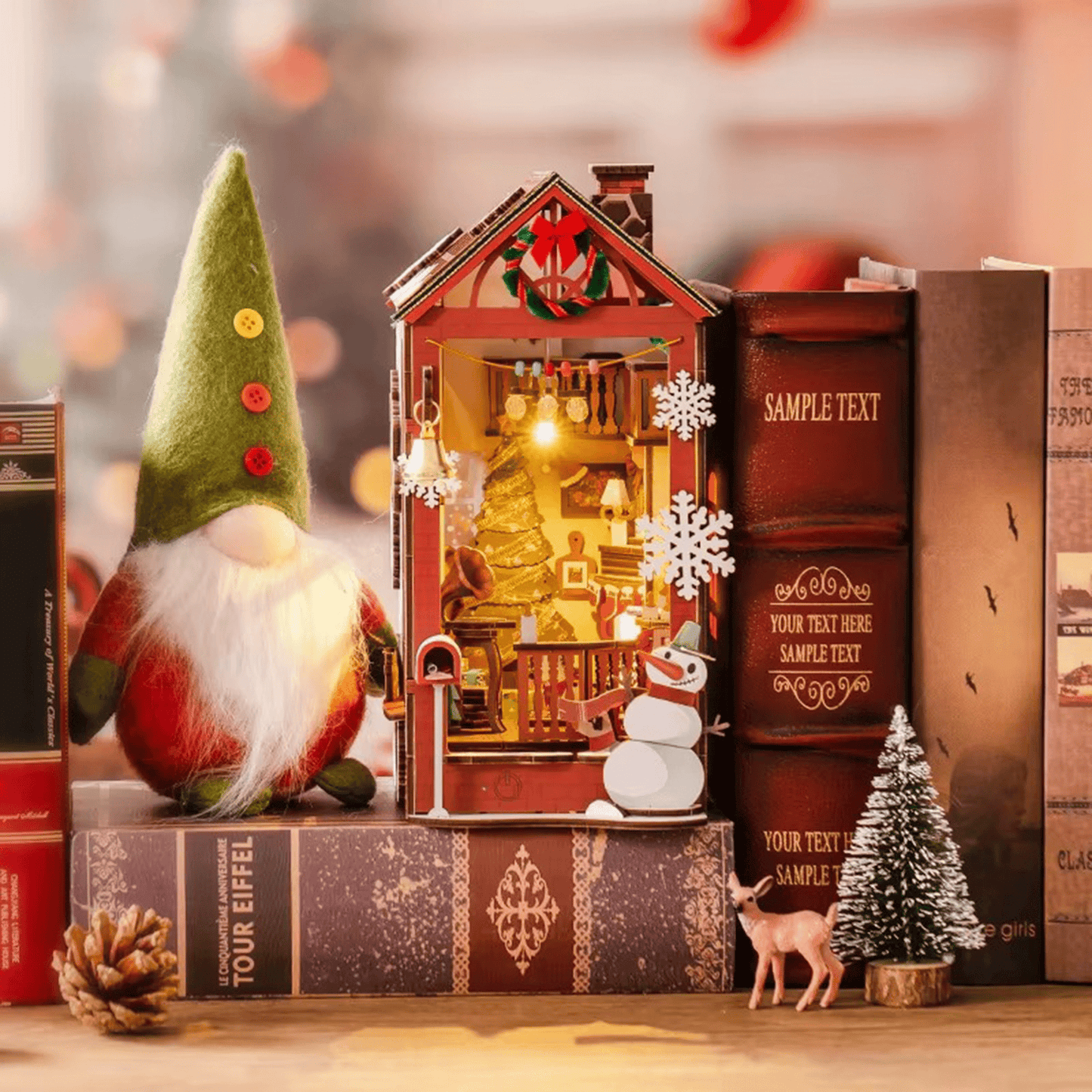 Book Nook Christmas Indoor Scene