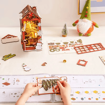 Book Nook Christmas Indoor Scene