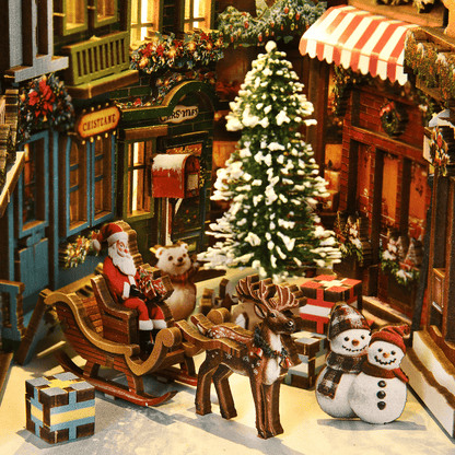 Book Nook Christmas Street Corner