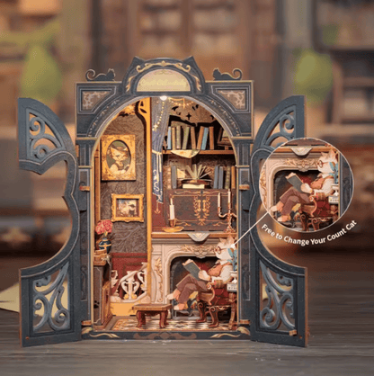 Book Nook Count Cat study