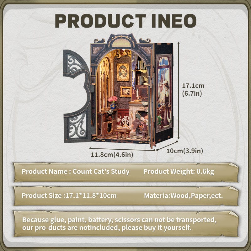 Book Nook Count Cat study