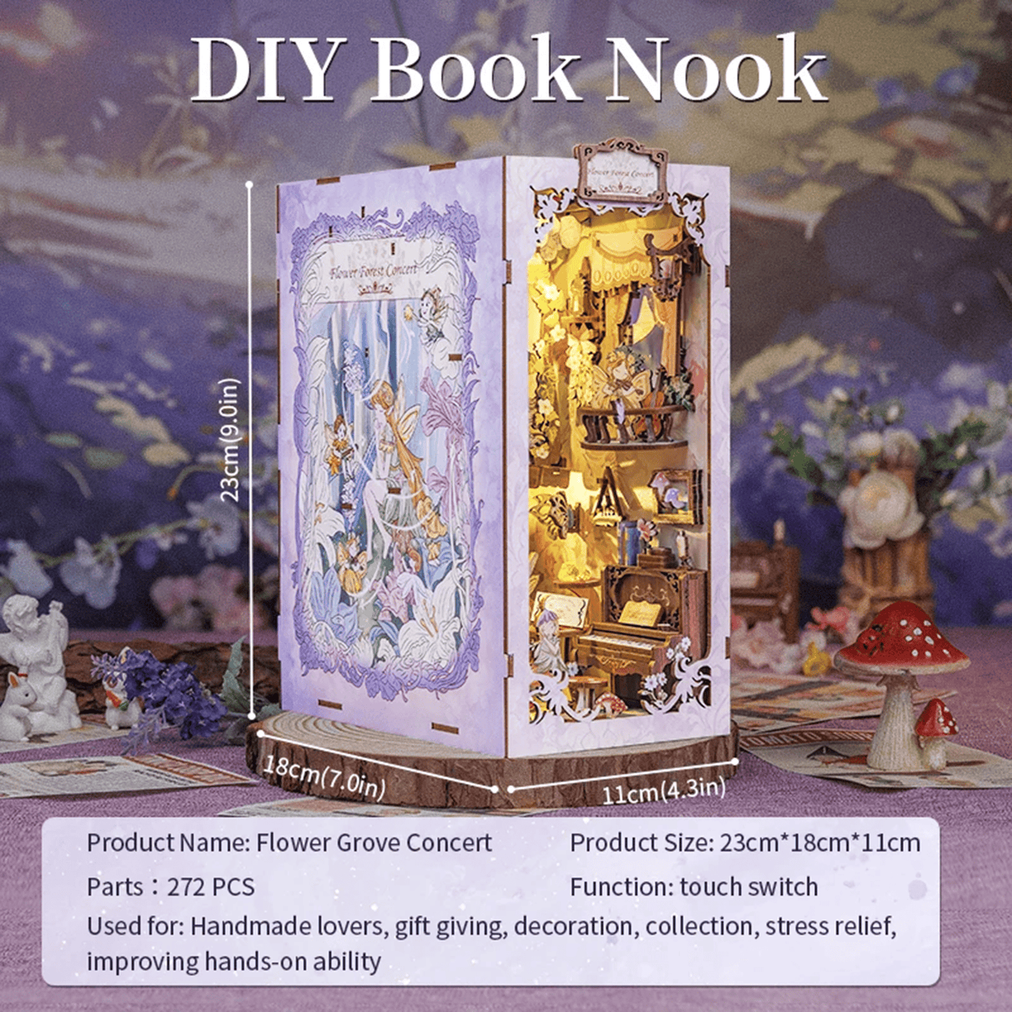 Book Nook Flower Forest Concert