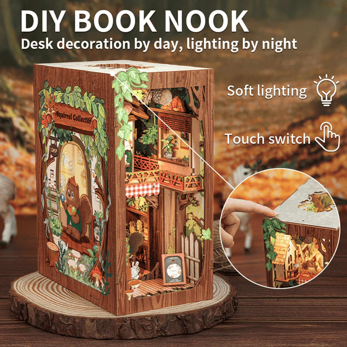 Book Nook Squirrel Collector
