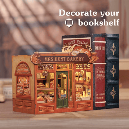 CUTEBEE Wooden Miniature House DIY Book Nook Kit 3D Magic Dollhouse Bookshelf Insert for Home Desk Decorative Display Gift Ideas