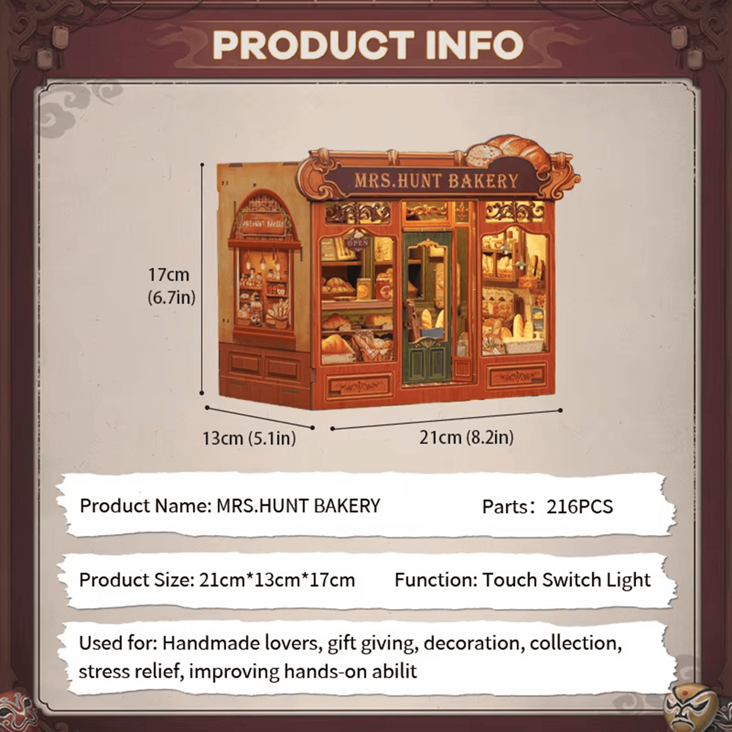 CUTEBEE Wooden Miniature House DIY Book Nook Kit 3D Magic Dollhouse Bookshelf Insert for Home Desk Decorative Display Gift Ideas