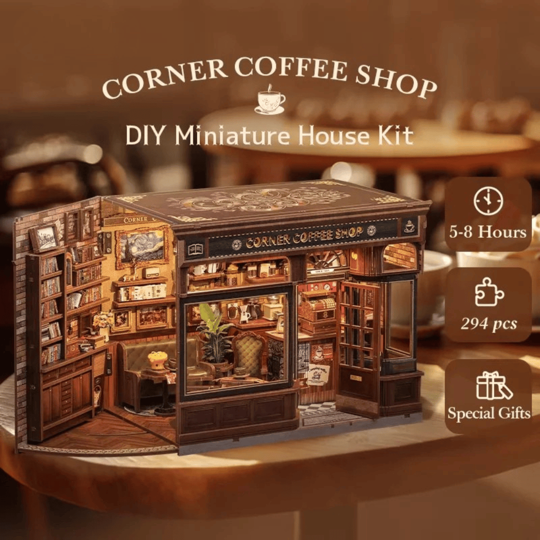 Maison Miniature Corner Coffee Shop
