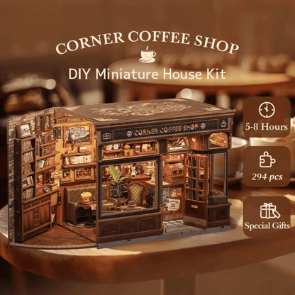 Maison Miniature Corner Coffee Shop