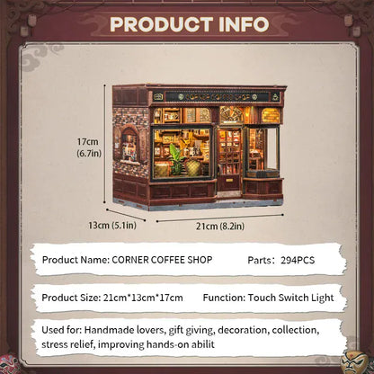 Maison Miniature Corner Coffee Shop