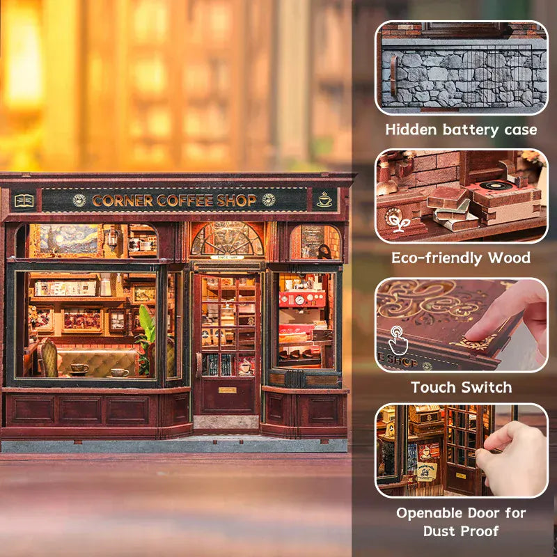 Maison Miniature Corner Coffee Shop